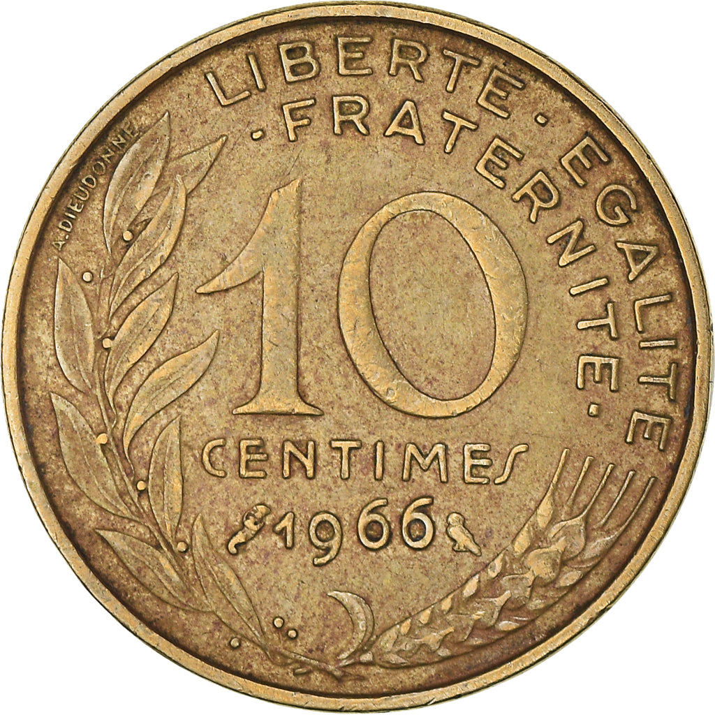 Monnaie, France, Marianne, 10 Centimes, 1966, Paris, TTB, Bronze-Aluminium