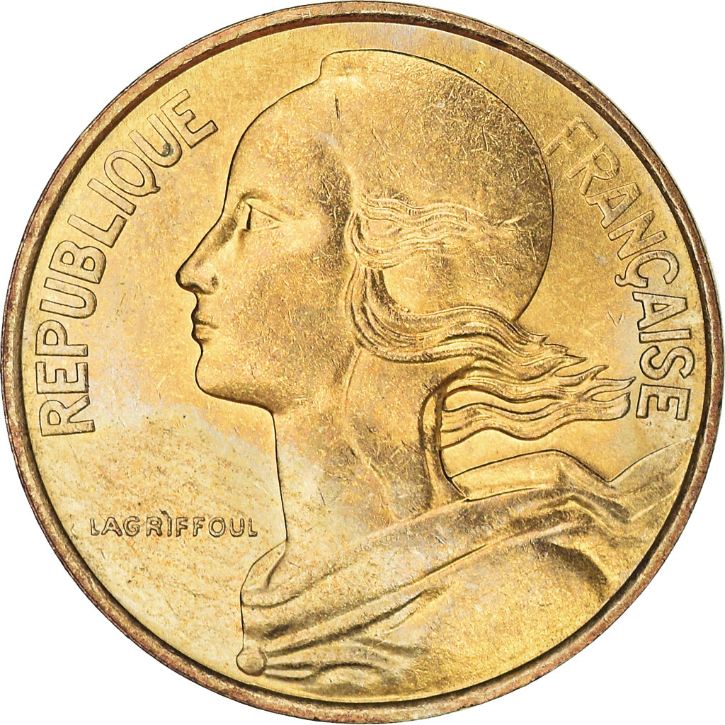 Moneta, Francja, Marianne, 10 Centimes, 1977, Paris, MS(63), Aluminium-Brąz
