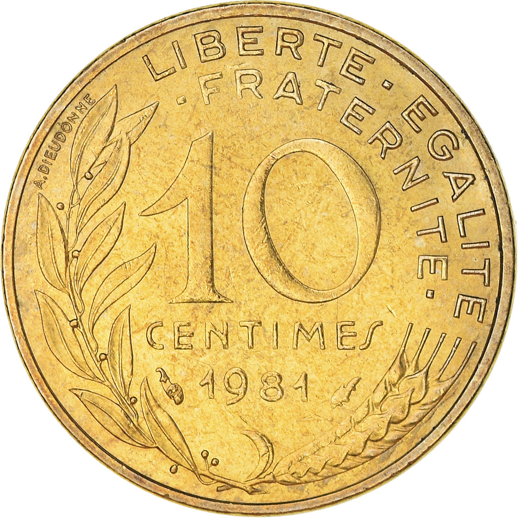 Münze, Frankreich, Marianne, 10 Centimes, 1981, Paris, UNZ, Aluminum-Bronze