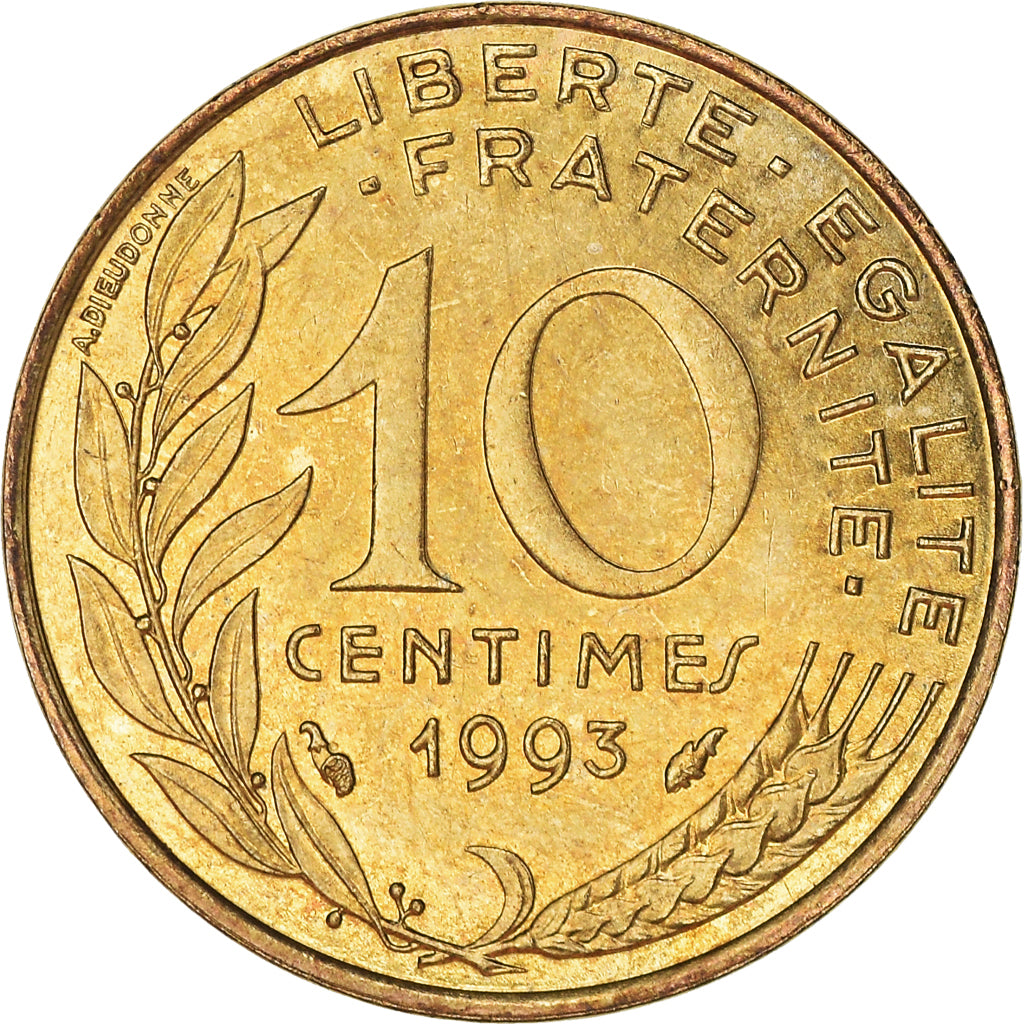 Munten, Frankrijk, Marianne, 10 Centimes, 1993, Paris, PR, Aluminum-Bronze