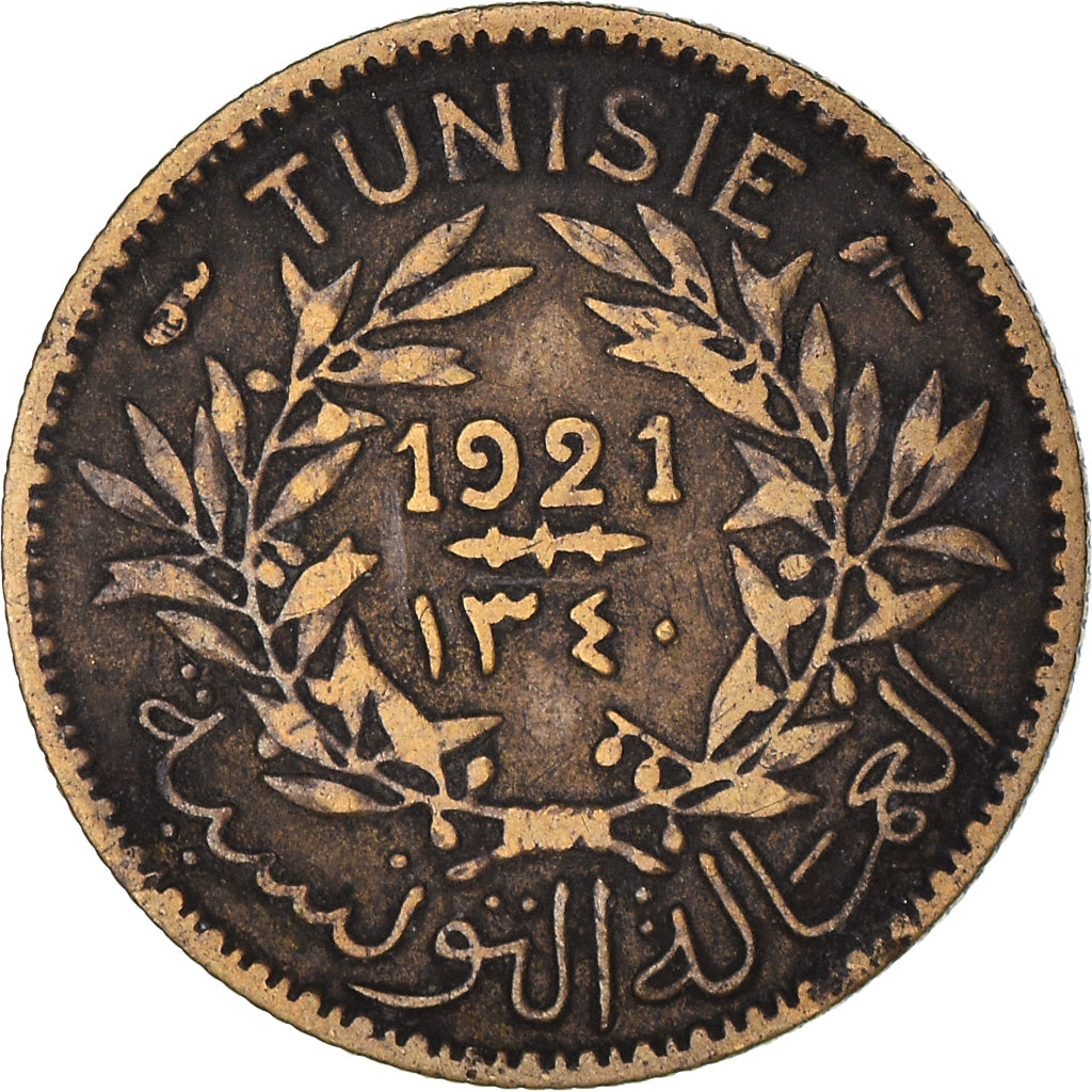 Moneta, Tunisia, Anonymous, 50 Centimes, 1921, Paris, MB, Alluminio-bronzo