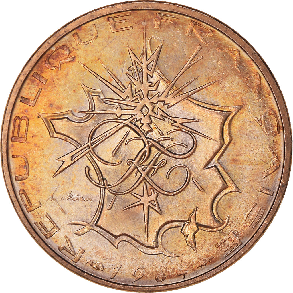 Münze, Frankreich, Mathieu, 10 Francs, 1984, Tranche A, SS, Nickel-brass