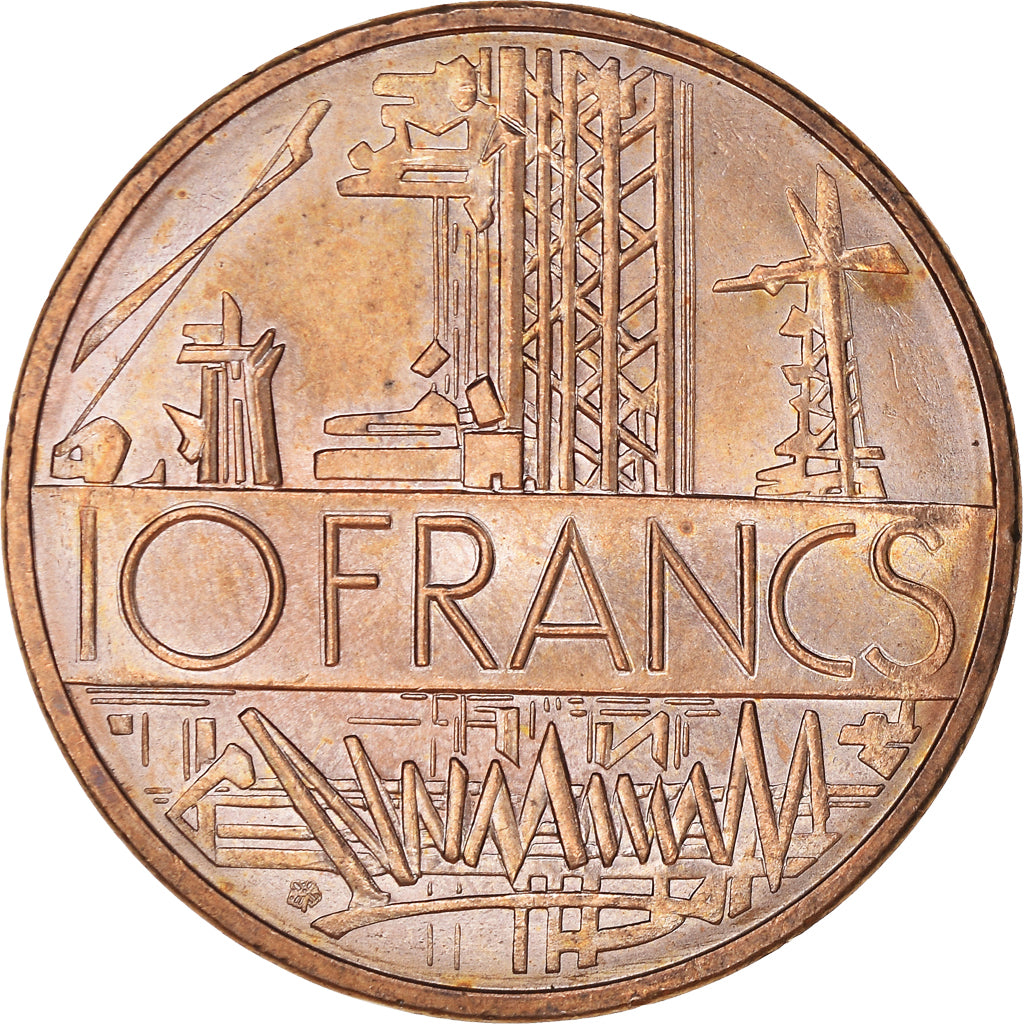 Münze, Frankreich, Mathieu, 10 Francs, 1984, Tranche A, SS, Nickel-brass