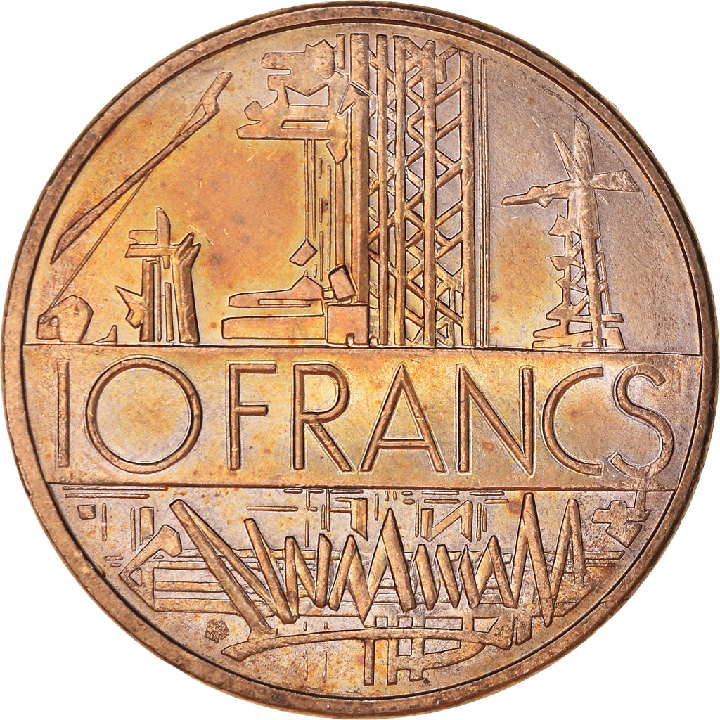 Münze, Frankreich, Mathieu, 10 Francs, 1984, Tranche A, SS, Nickel-brass