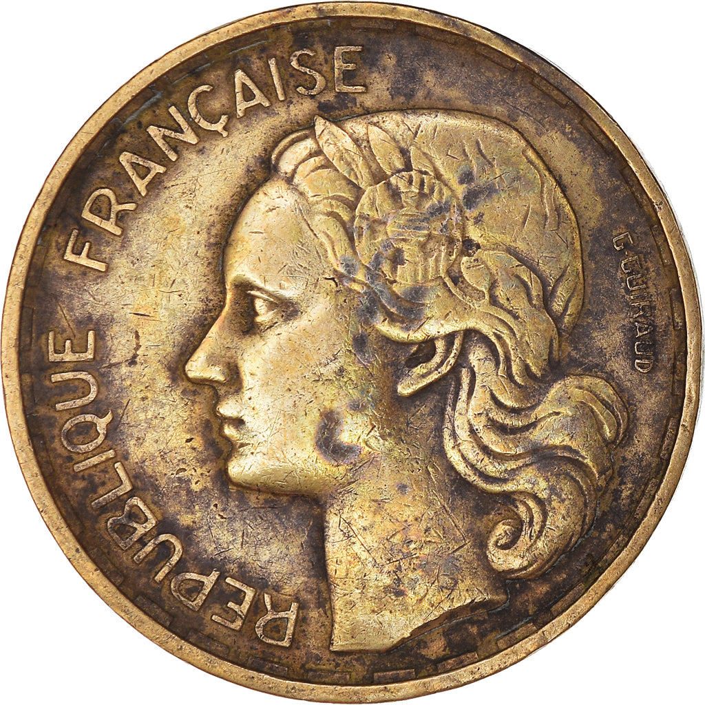 Munten, Frankrijk, Guiraud, 20 Francs, 1951, Paris, FR+, Aluminum-Bronze