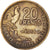 Moneda, Francia, Guiraud, 20 Francs, 1951, Paris, BC+, Aluminio - bronce