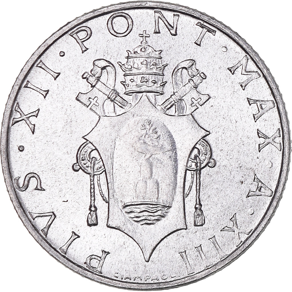 Monnaie, Cité du Vatican, Pius XII, 2 Lire, 1951, SPL, Aluminium, KM:50