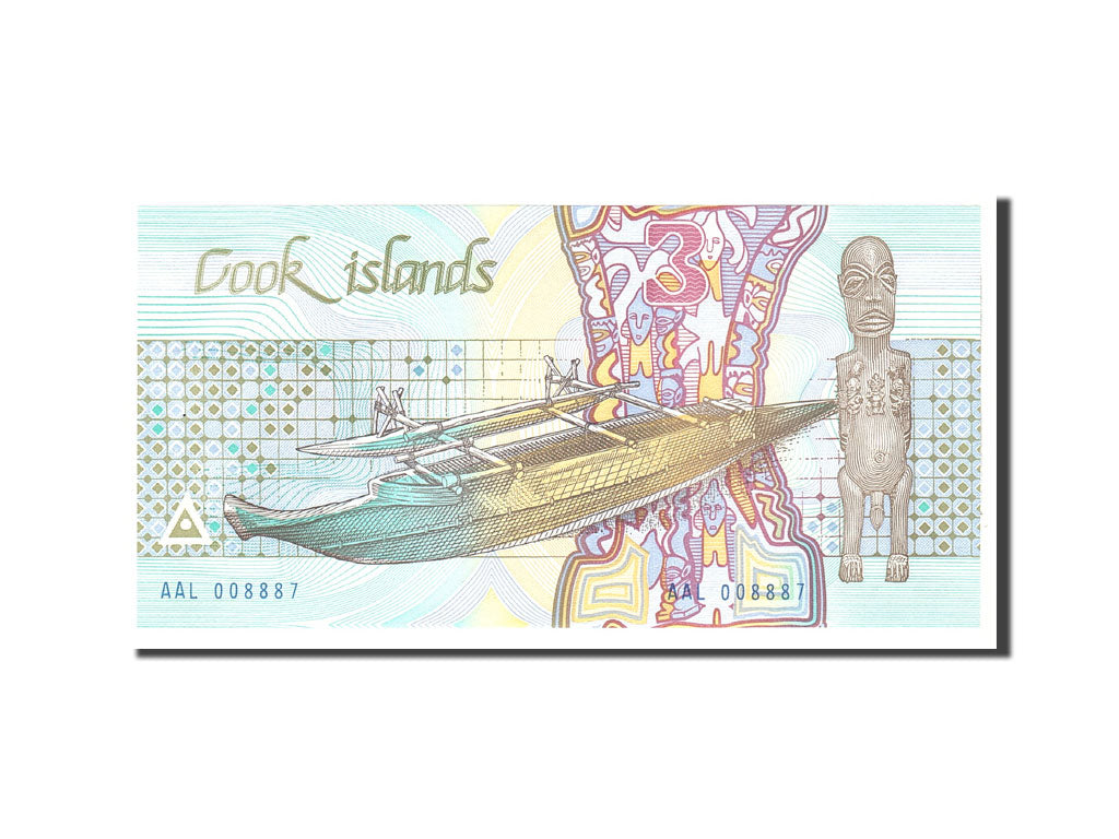 Banknote, Cook Islands, 3 Dollars, 1987, Undated, KM:3a, UNC(65-70)