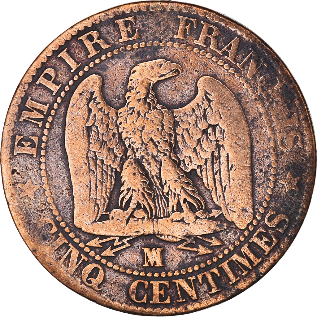Moneta, Francia, Napoleon III, Napoléon III, 5 Centimes, 1856, Marseille, MB