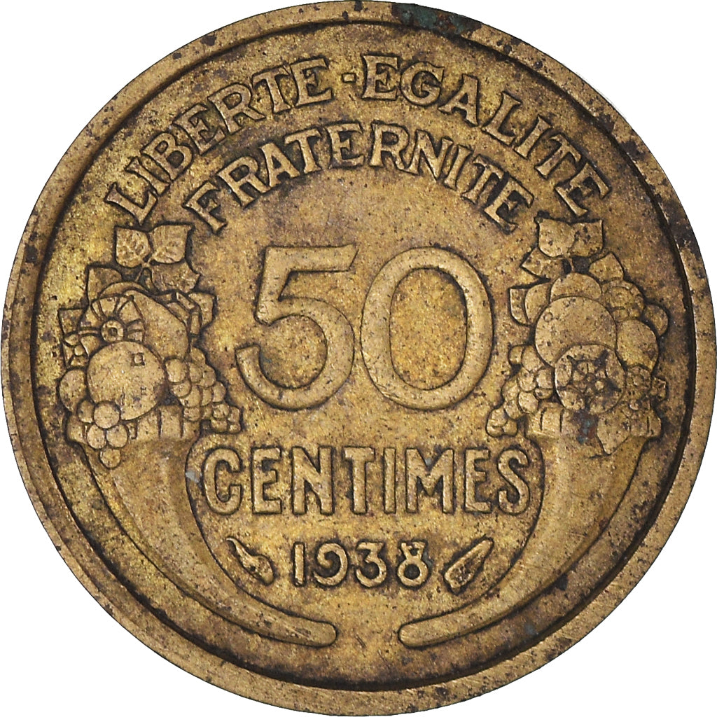 Monnaie, France, Morlon, 50 Centimes, 1938, Paris, TB, Bronze-Aluminium
