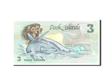 Billet, Îles Cook, 3 Dollars, 1992, Undated, KM:6, NEUF