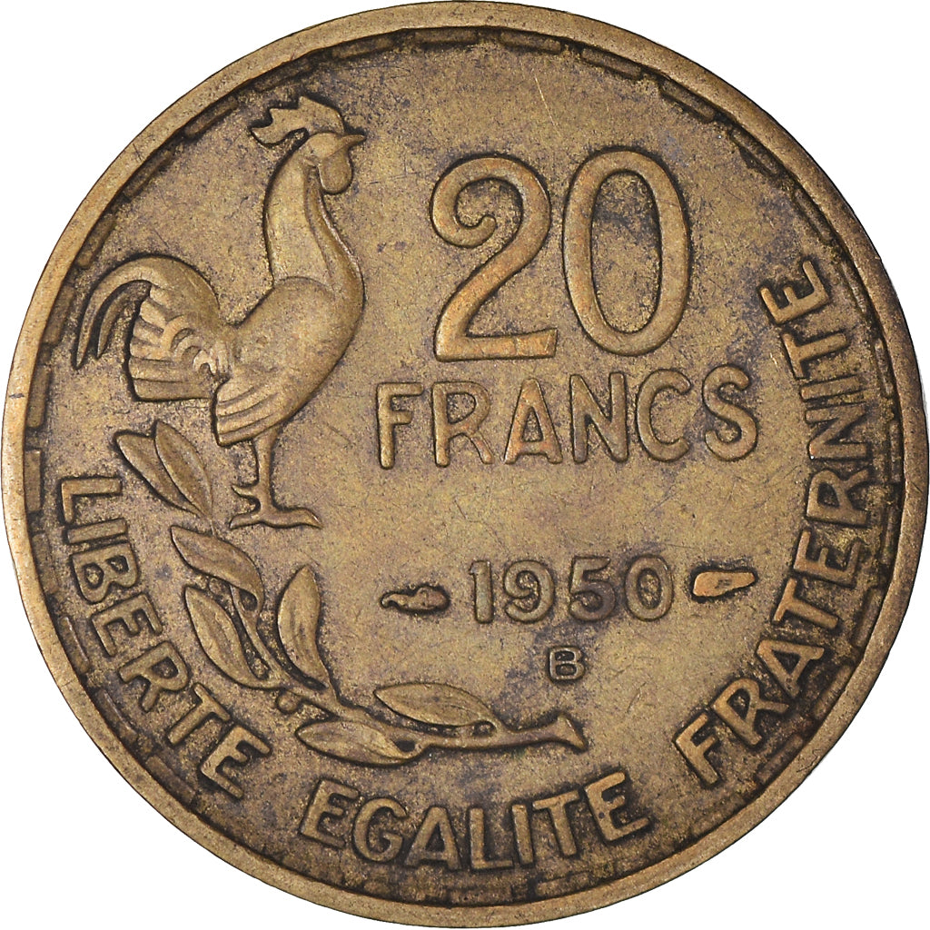 Coin, France, Guiraud, 20 Francs, 1950, Beaumont - Le Roger, EF(40-45)