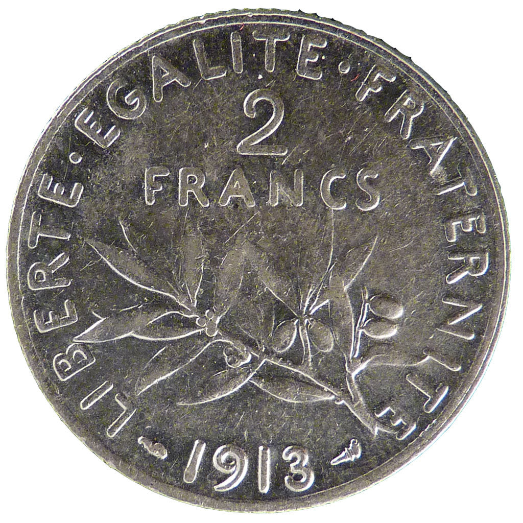 Coin, France, Semeuse, 2 Francs, 1913, Paris, AU(55-58), Silver, Gadoury:532