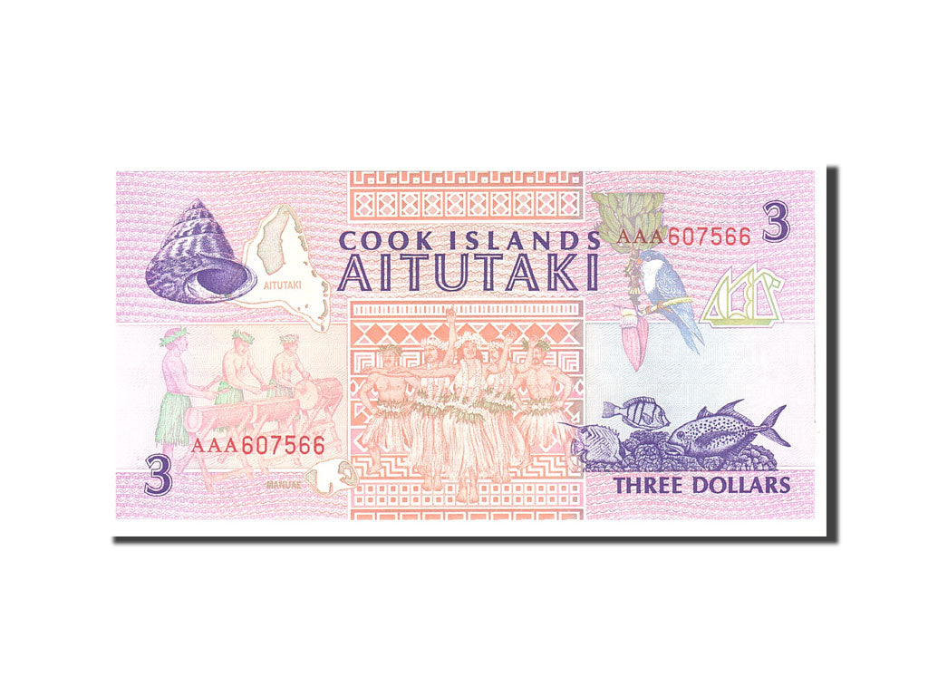 Banknote, Cook Islands, 3 Dollars, 1987, Undated, KM:3a, UNC(65-70)