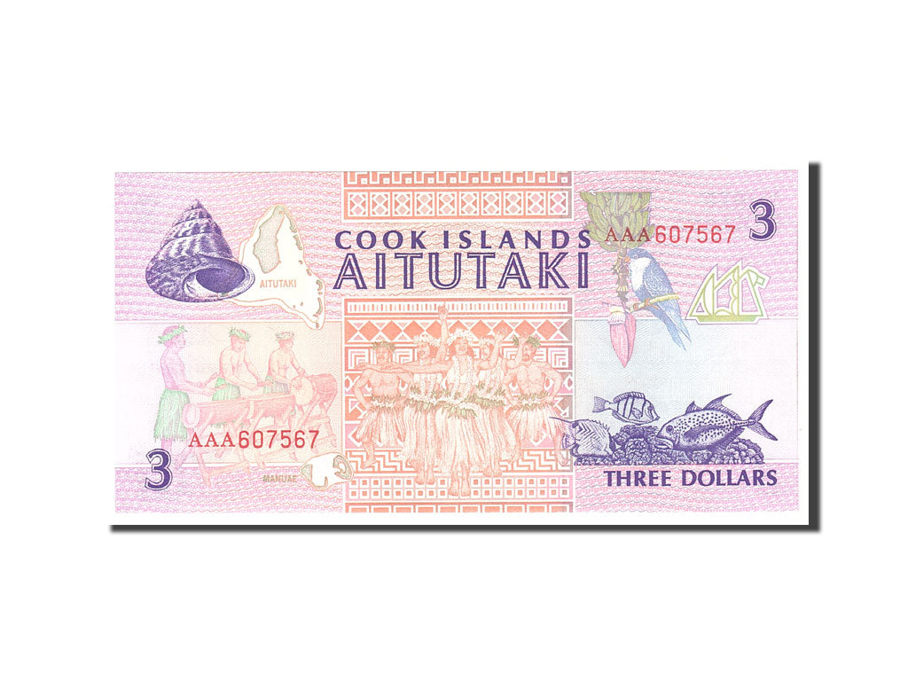 Banknote, Cook Islands, 3 Dollars, 1987, Undated, KM:3a, UNC(65-70)