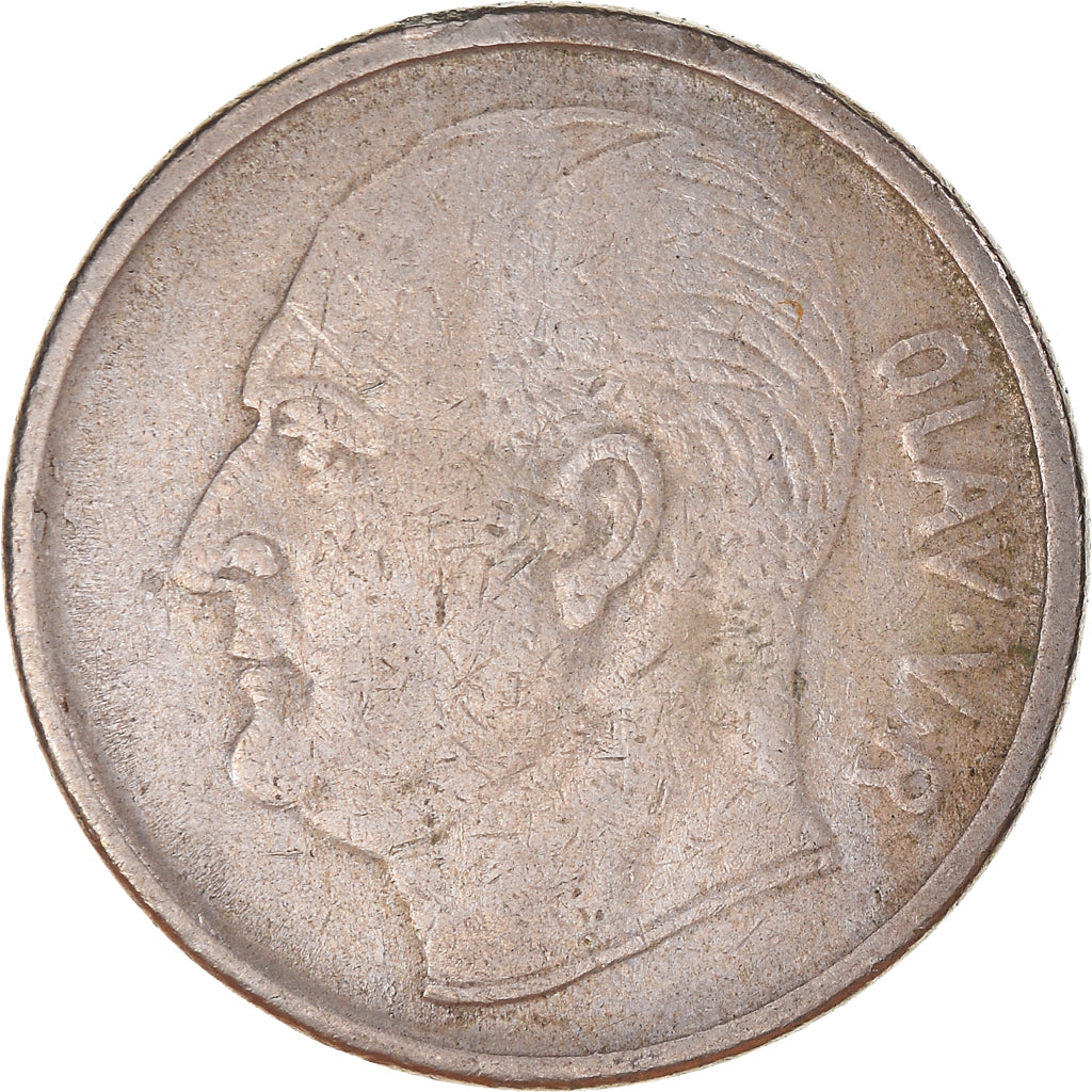 Moneta, Norwegia, Olav V, Krone, 1967, VF(30-35), Miedź-Nikiel, KM:409