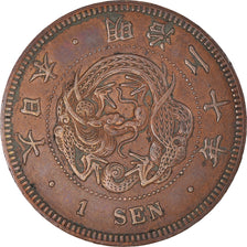 Coin, Japan, Mutsuhito, Sen, 1884, EF(40-45), Copper, KM:17.2