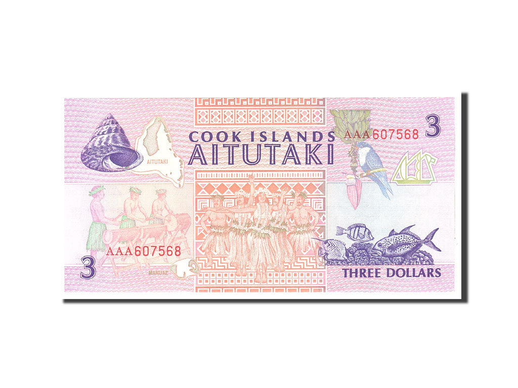 Banknote, Cook Islands, 3 Dollars, 1987, Undated, KM:3a, UNC(65-70)