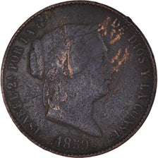 Coin, Spain, Isabel II, 25 Centimos, 1859, Segovia, VF(30-35), Copper, KM:615.2