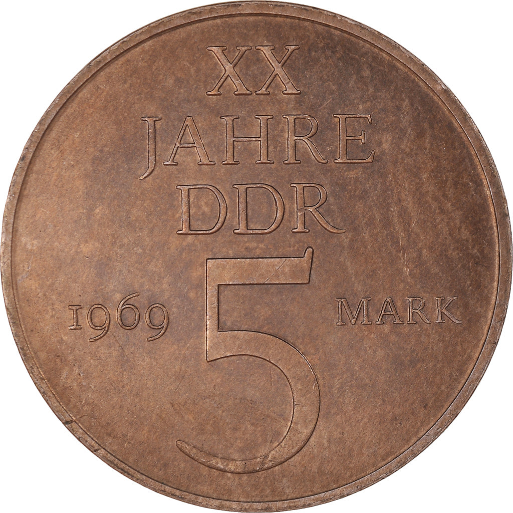 Coin, GERMAN-DEMOCRATIC REPUBLIC, 5 Mark, 1969, AU(50-53), Nickel-Bronze