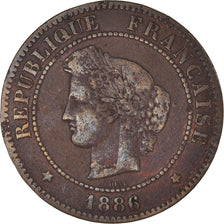 Coin, France, Cérès, 5 Centimes, 1886, Paris, VF(20-25), Bronze, KM:821.1