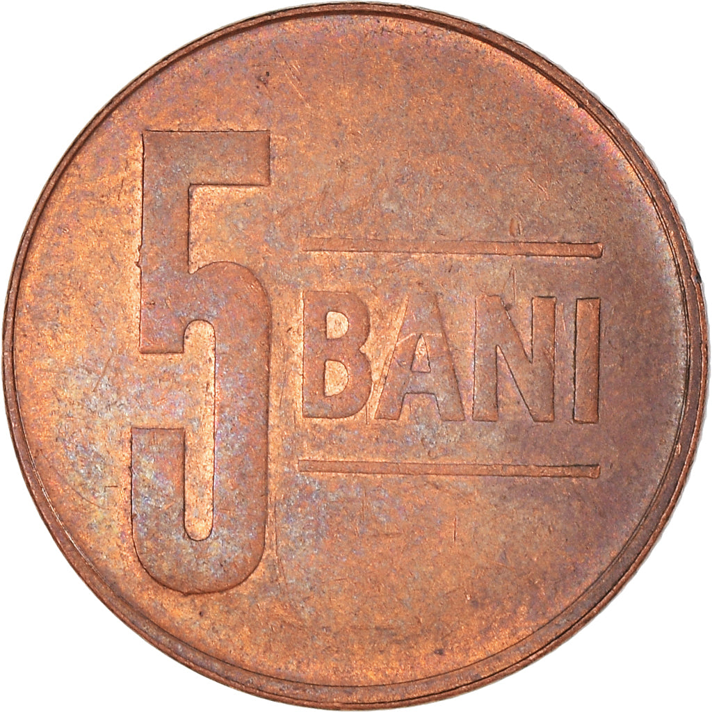 Munten, Roemenië, 5 Bani, 2010, FR+, Acier plaqué cuivre, KM:190