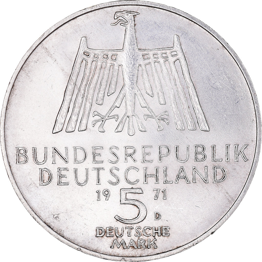 Coin, GERMANY - FEDERAL REPUBLIC, 5 Mark, 1971, Munich, Germany, EF(40-45)