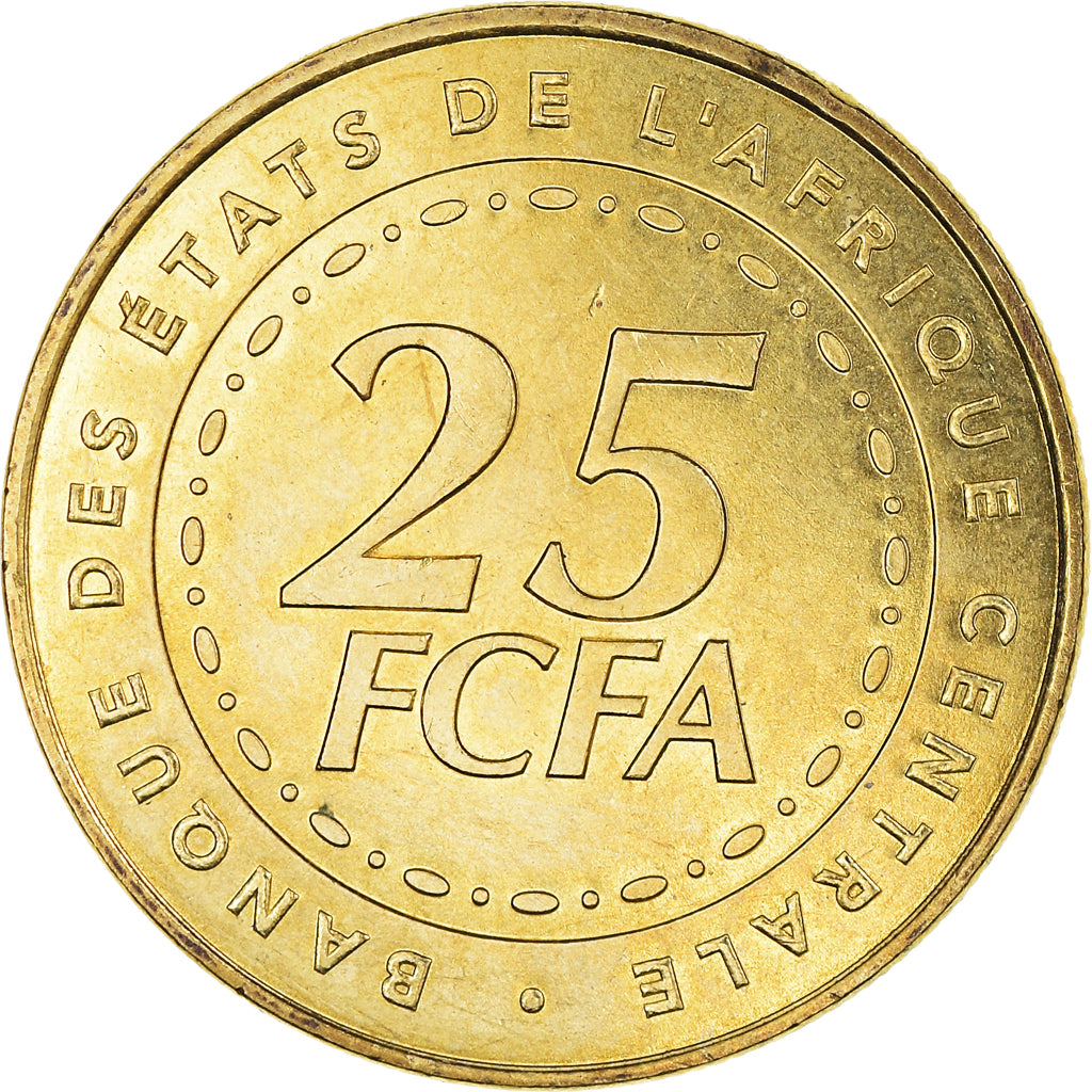 Coin, Central African States, 25 Francs, 2006, Paris, MS(63), Brass, KM:20
