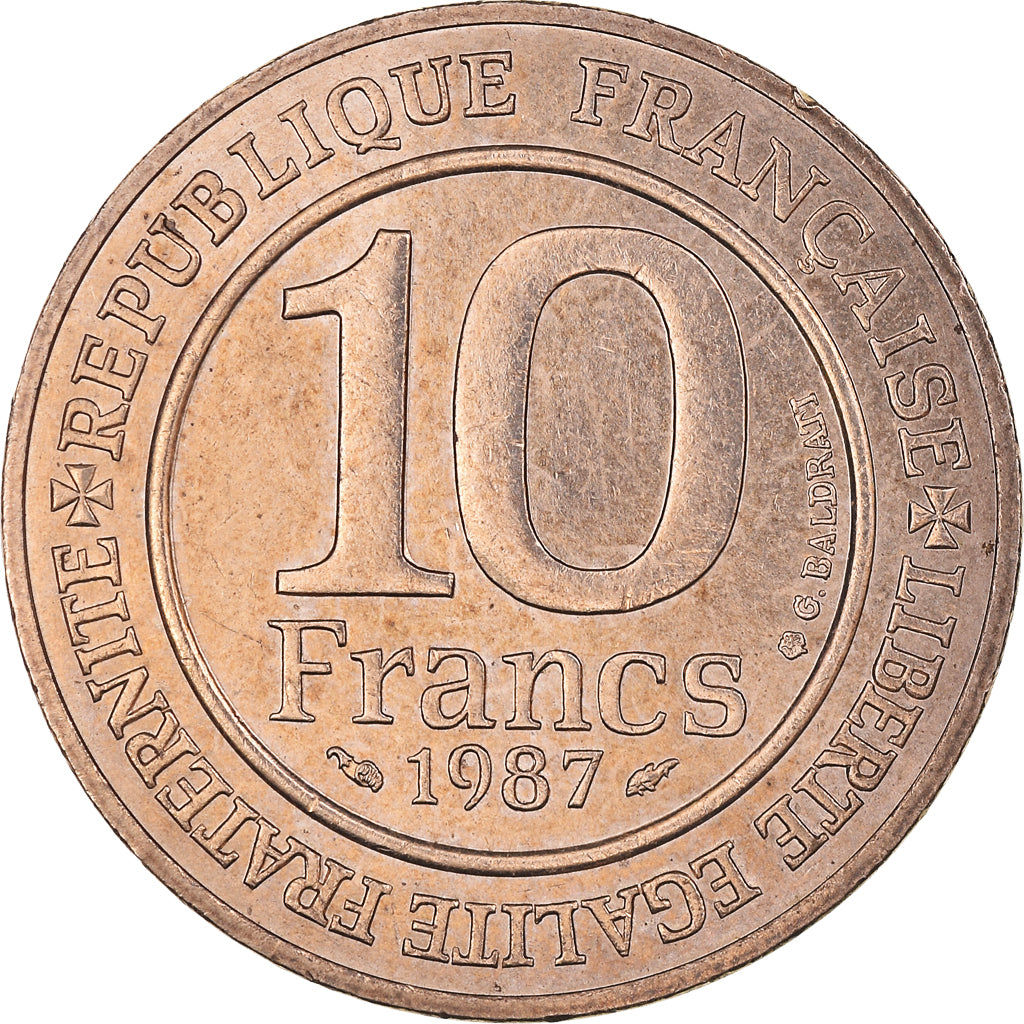 Münze, Frankreich, 10 Francs, 1987, Paris, SS+, Nickel-Bronze, KM:961d
