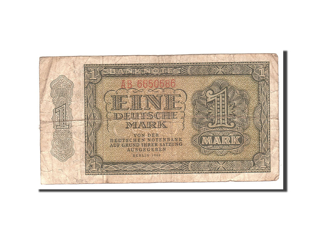 Germany - Democratic Republic, 1 Deutsche Mark, 1948, KM:9b, Undated, VF(20-25)