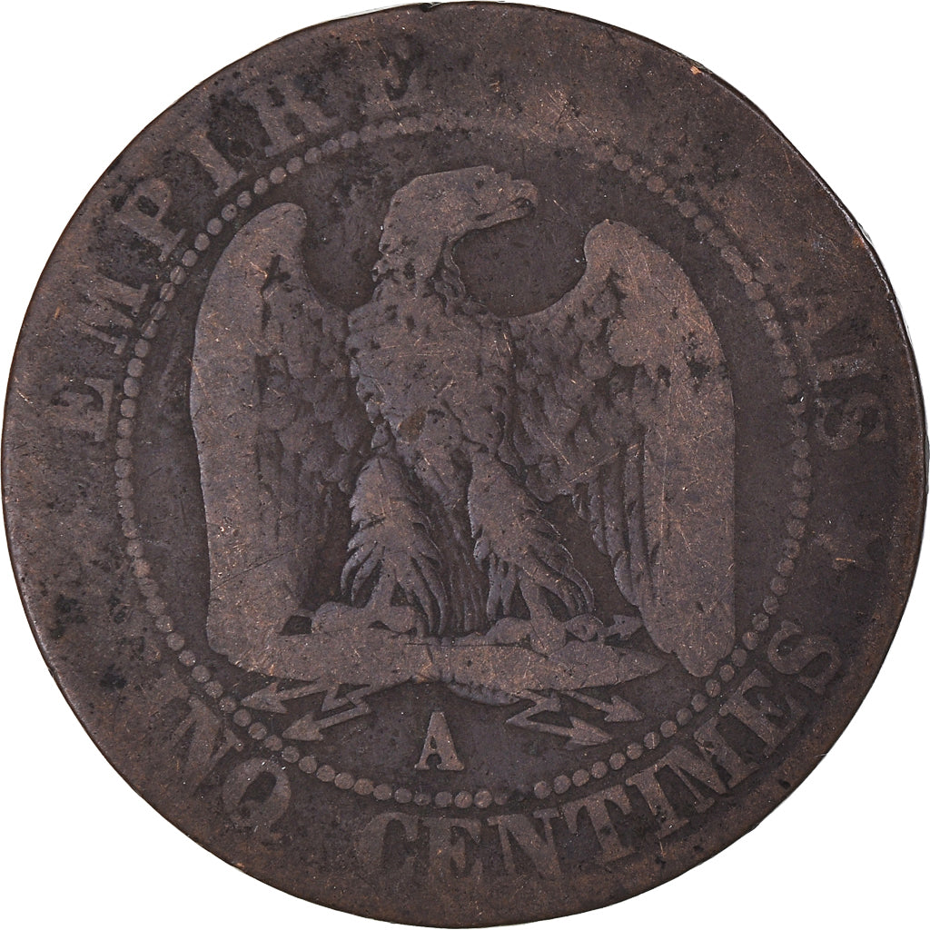 Moneta, Francja, Napoleon III, Napoléon III, 5 Centimes, 1856, Paris