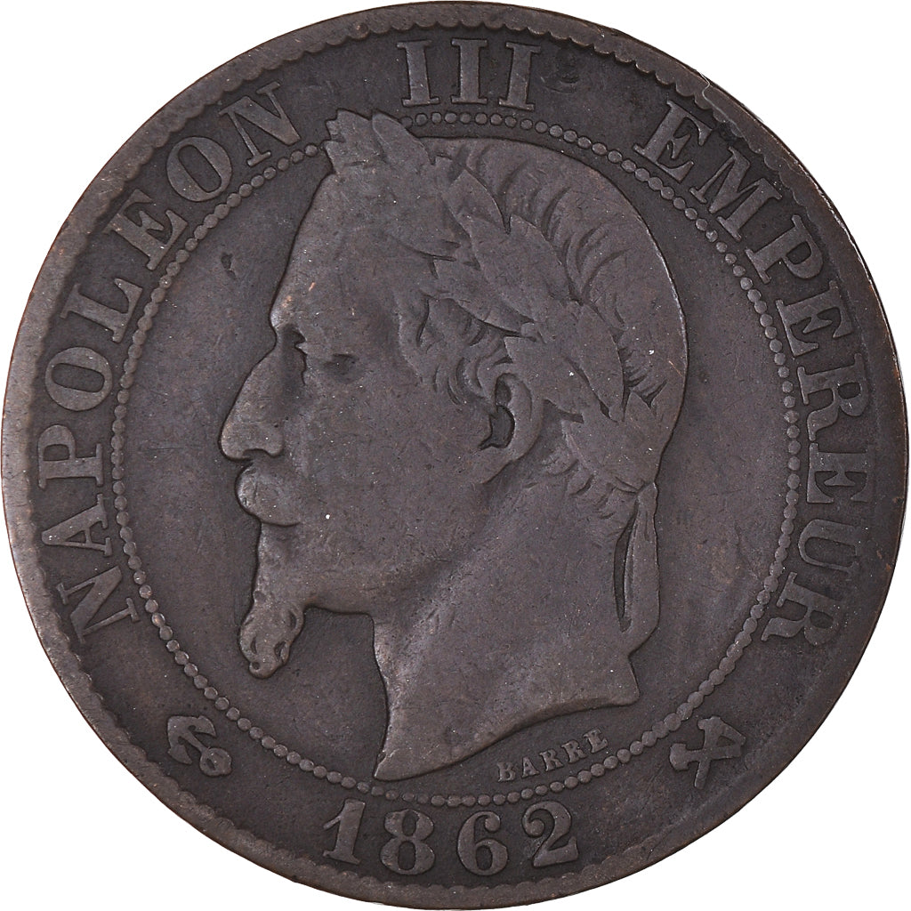 Moneda, Francia, Napoleon III, Napoléon III, 5 Centimes, 1862, Bordeaux, BC+