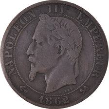 Moneda, Francia, Napoleon III, Napoléon III, 5 Centimes, 1862, Bordeaux, BC+