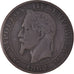 Moneda, Francia, Napoleon III, Napoléon III, 5 Centimes, 1862, Bordeaux, BC+