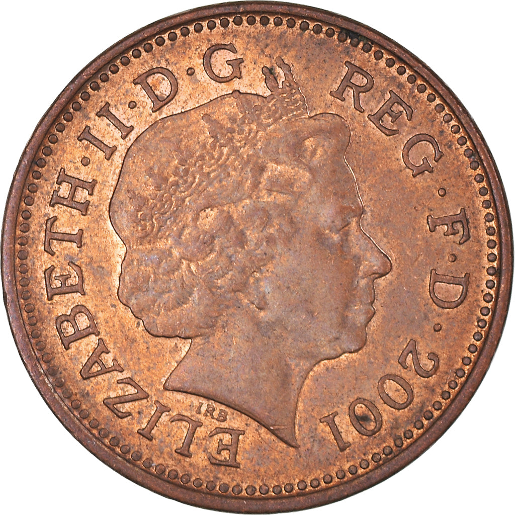 Moneta, Gran Bretagna, Elizabeth II, Penny, 2001, MB+, Acciaio placcato rame