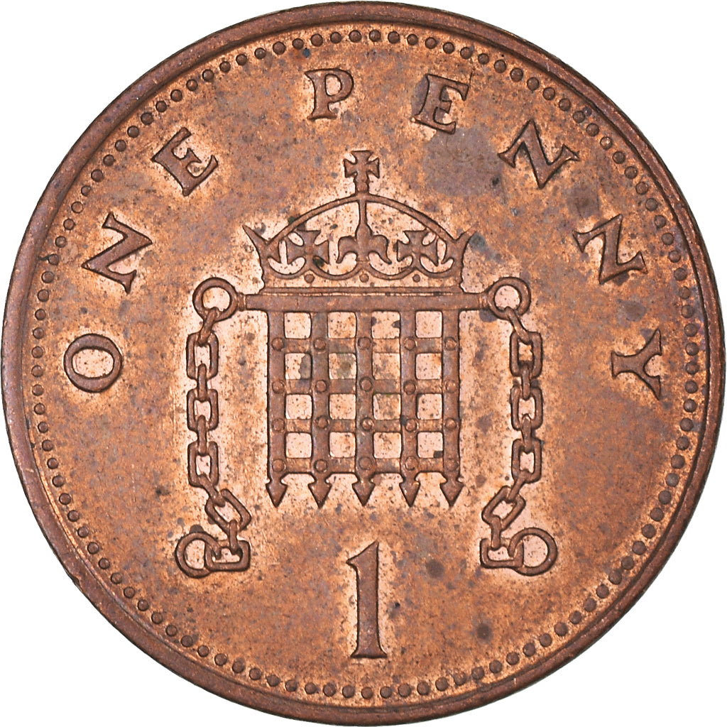 Moneta, Gran Bretagna, Elizabeth II, Penny, 2001, MB+, Acciaio placcato rame