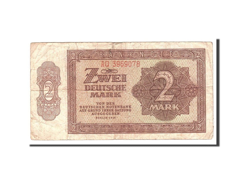 Germany - Democratic Republic, 2 Deutsche Mark, 1948, KM:10b, Undated, VF(20-25)