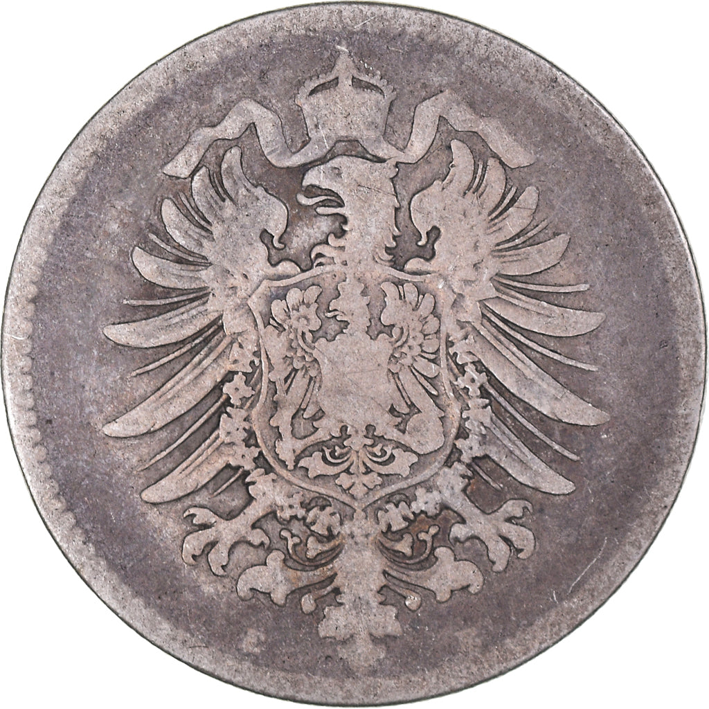 Coin, GERMANY - EMPIRE, Wilhelm I, Mark, 1875, Muldenhütten, VF(20-25), Silver