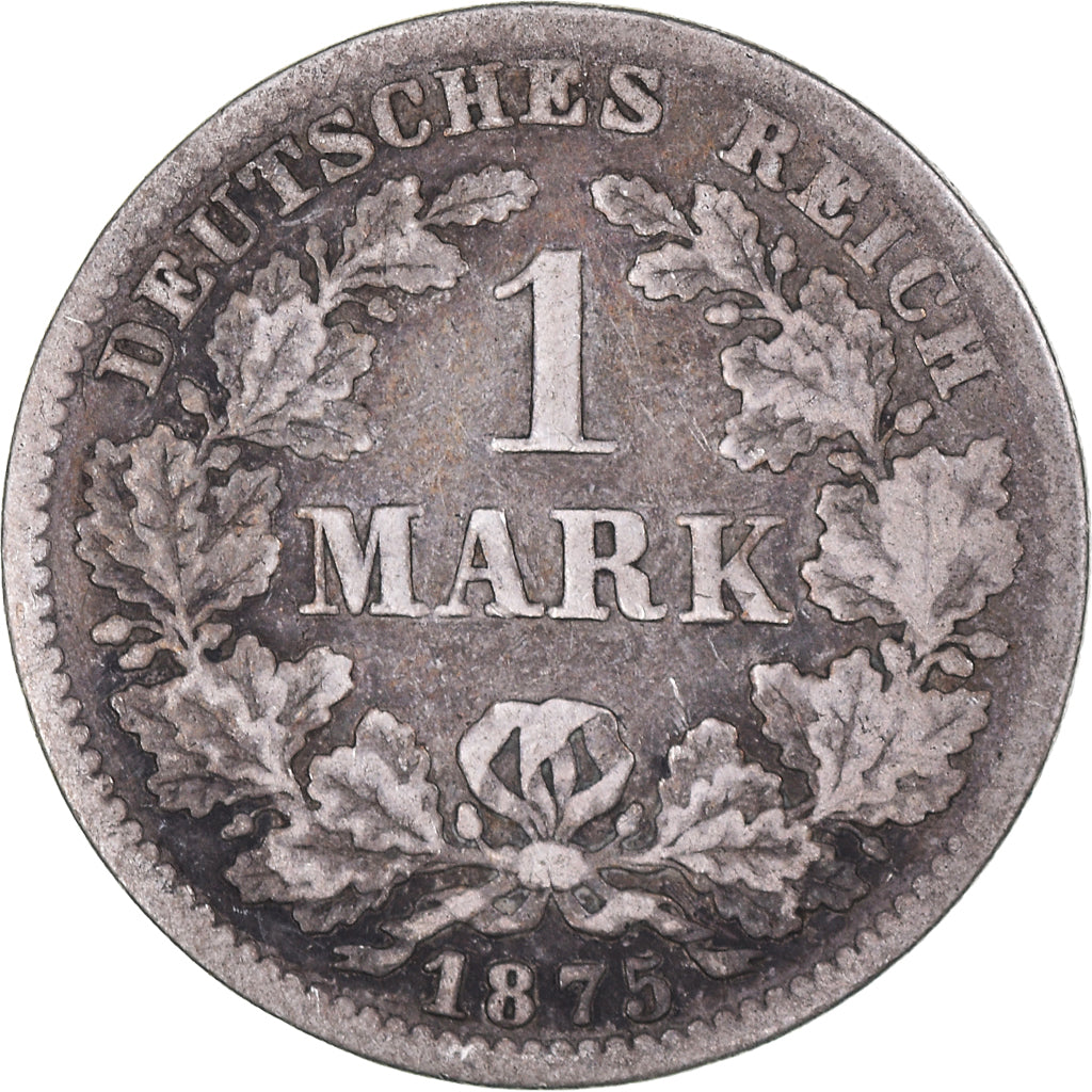 Coin, GERMANY - EMPIRE, Wilhelm I, Mark, 1875, Muldenhütten, VF(20-25), Silver