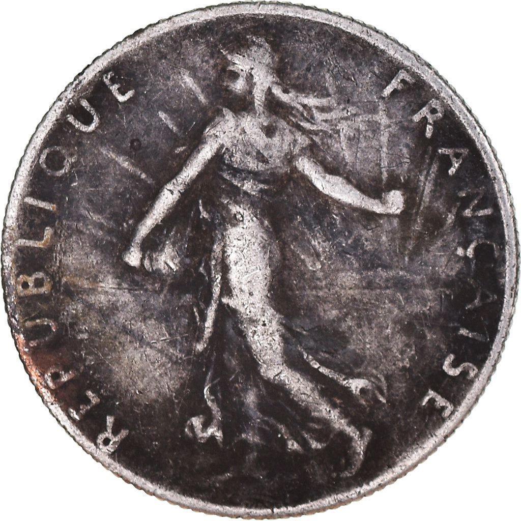 Moeda, França, Semeuse, 50 Centimes, 1916, Paris, F(12-15), Prata, KM:854