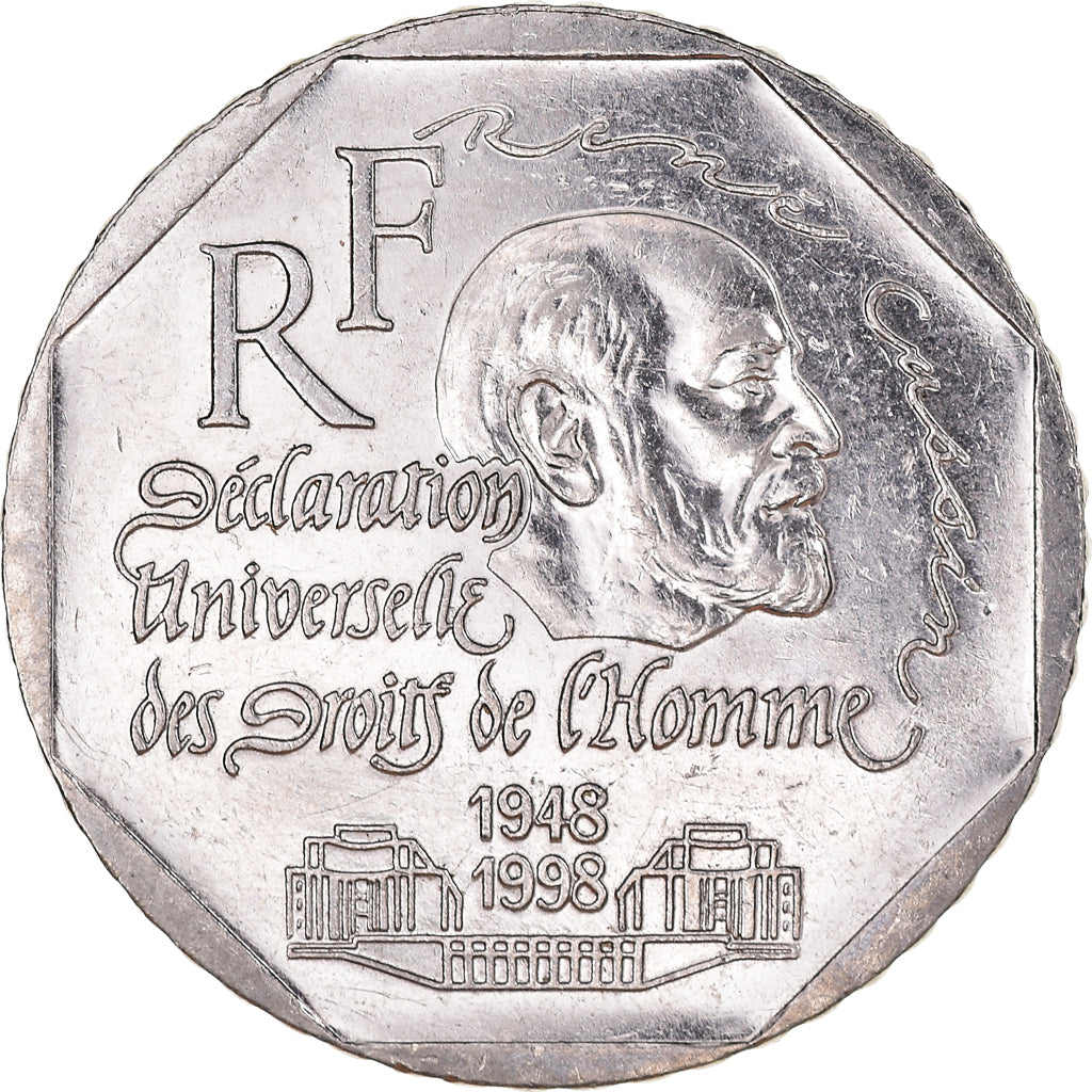 Moneta, Francia, René Cassin, 2 Francs, 1998, BB, Nichel, KM:1213