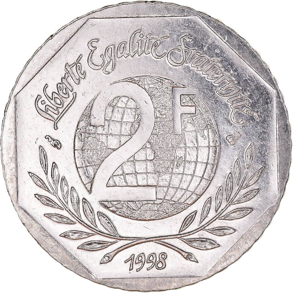 Moneta, Francia, René Cassin, 2 Francs, 1998, BB, Nichel, KM:1213