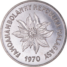 Coin, Madagascar, 5 Francs, Ariary, 1970, Paris, AU(55-58), Stainless Steel