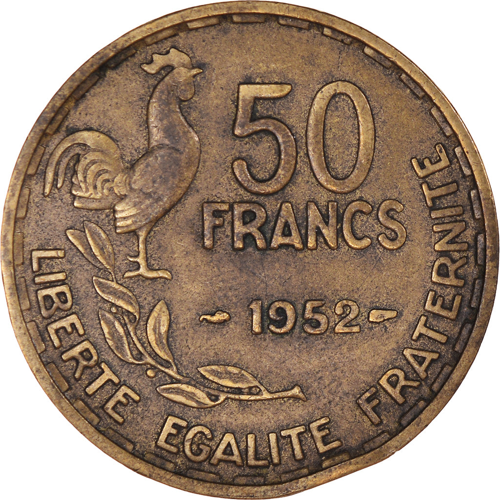 Münze, Frankreich, Guiraud, 50 Francs, 1952, Paris, SS, Aluminum-Bronze