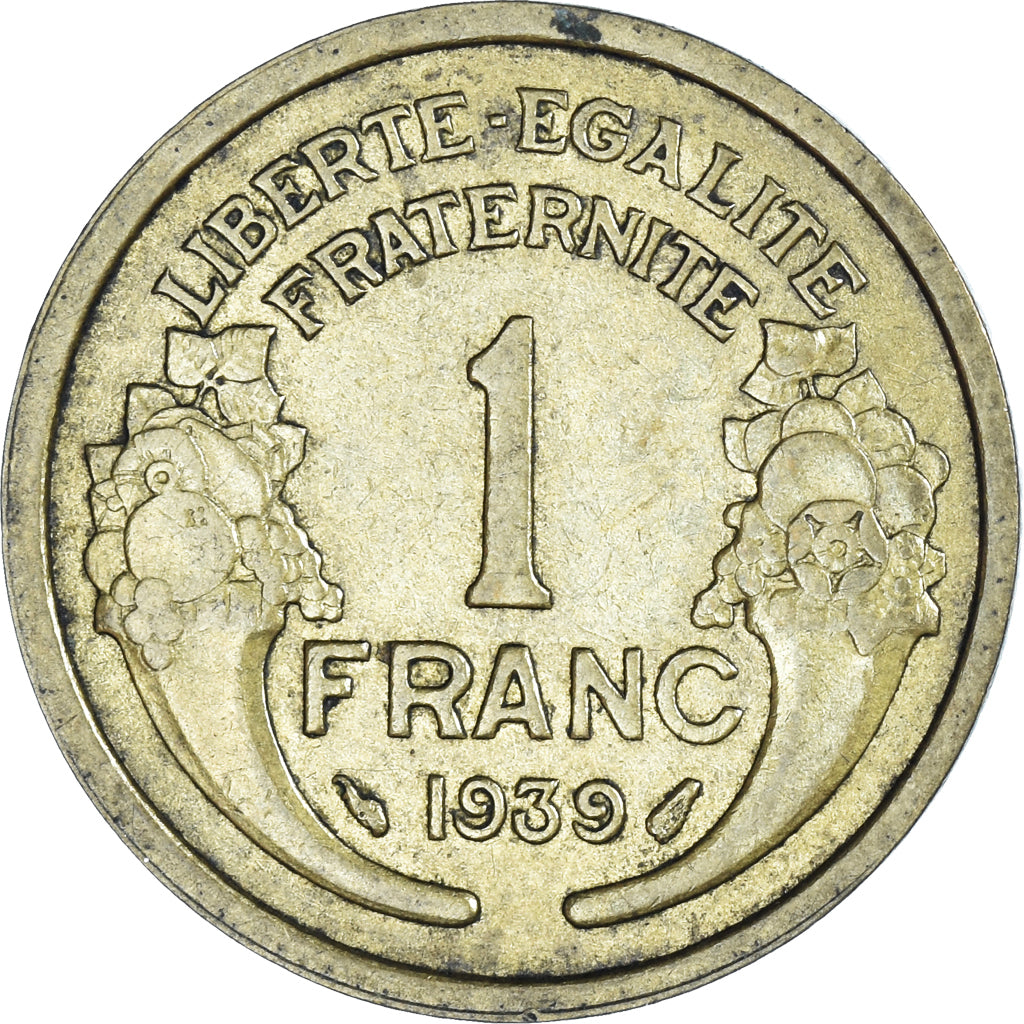 Moneta, Francja, Morlon, Franc, 1939, Paris, AU(50-53), Aluminium-Brąz, KM:885