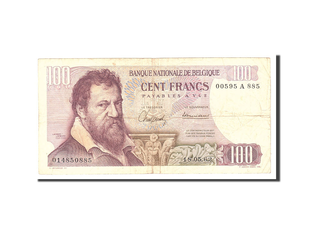 Banknote, Belgium, 100 Francs, 1962, 1962-05-18, KM:134a, EF(40-45)