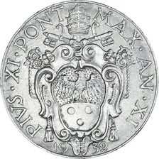 Coin, VATICAN CITY, Pius XI, 2 Lire, 1932, AU(50-53), Nickel, KM:6