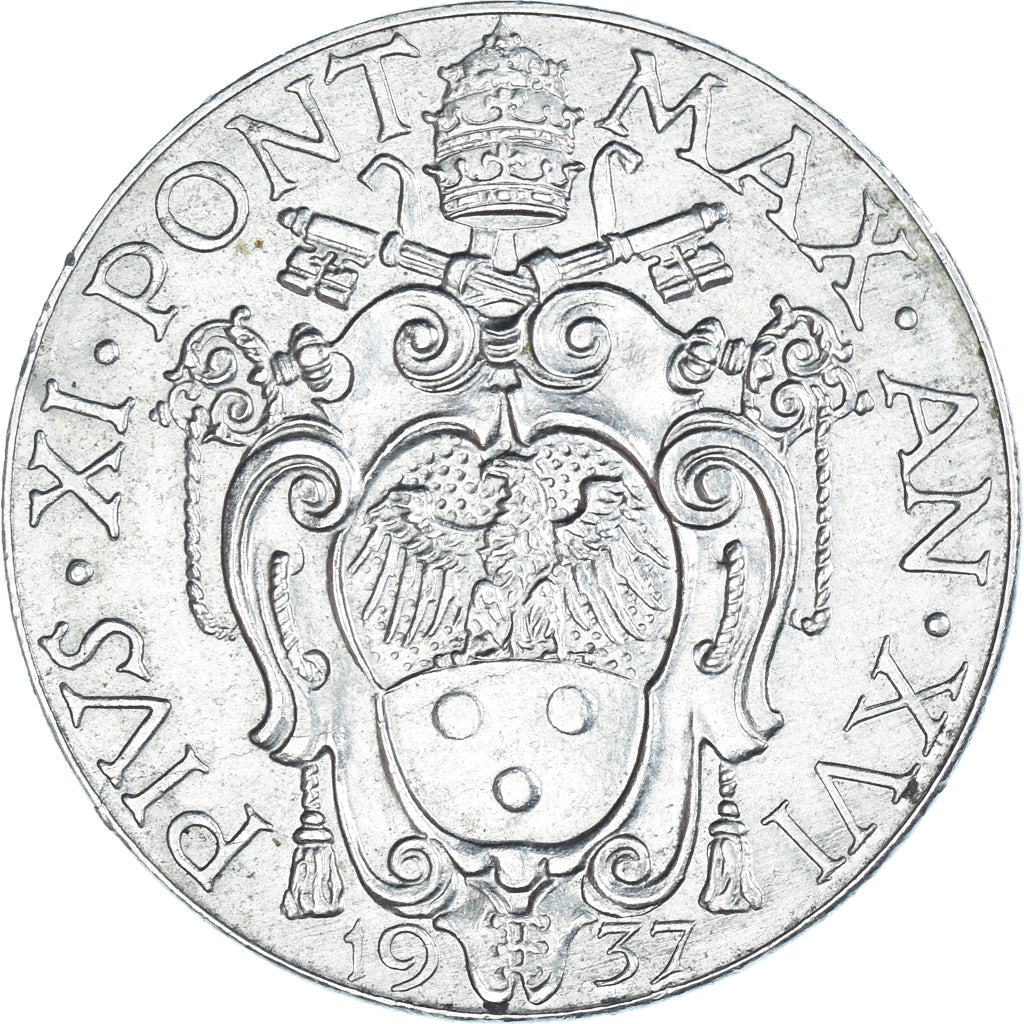 Moneta, CITTÀ DEL VATICANO, Pius XI, 2 Lire, 1937, Roma, BB+, Nichel, KM:6