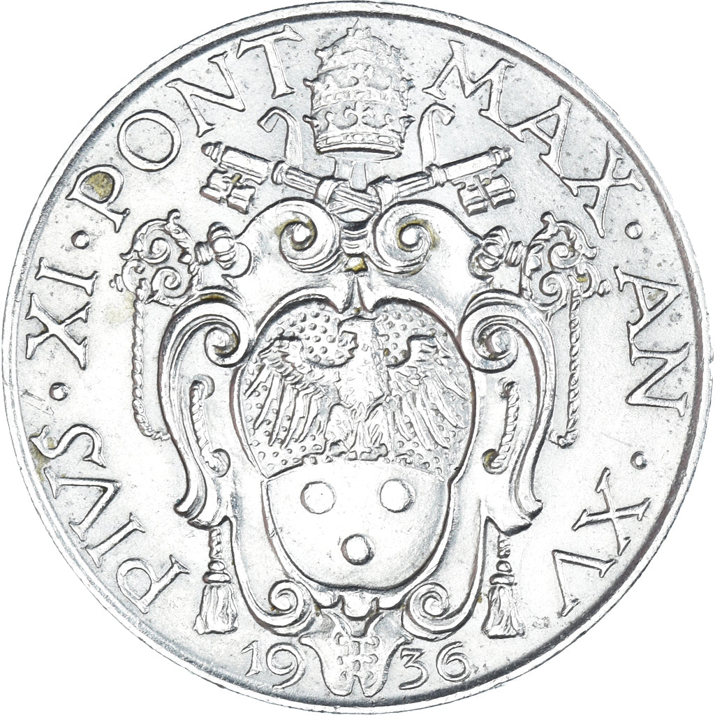 Moneda, CIUDAD DEL VATICANO, Pius XI, Lira, 1936, Roma, MBC, Níquel, KM:5