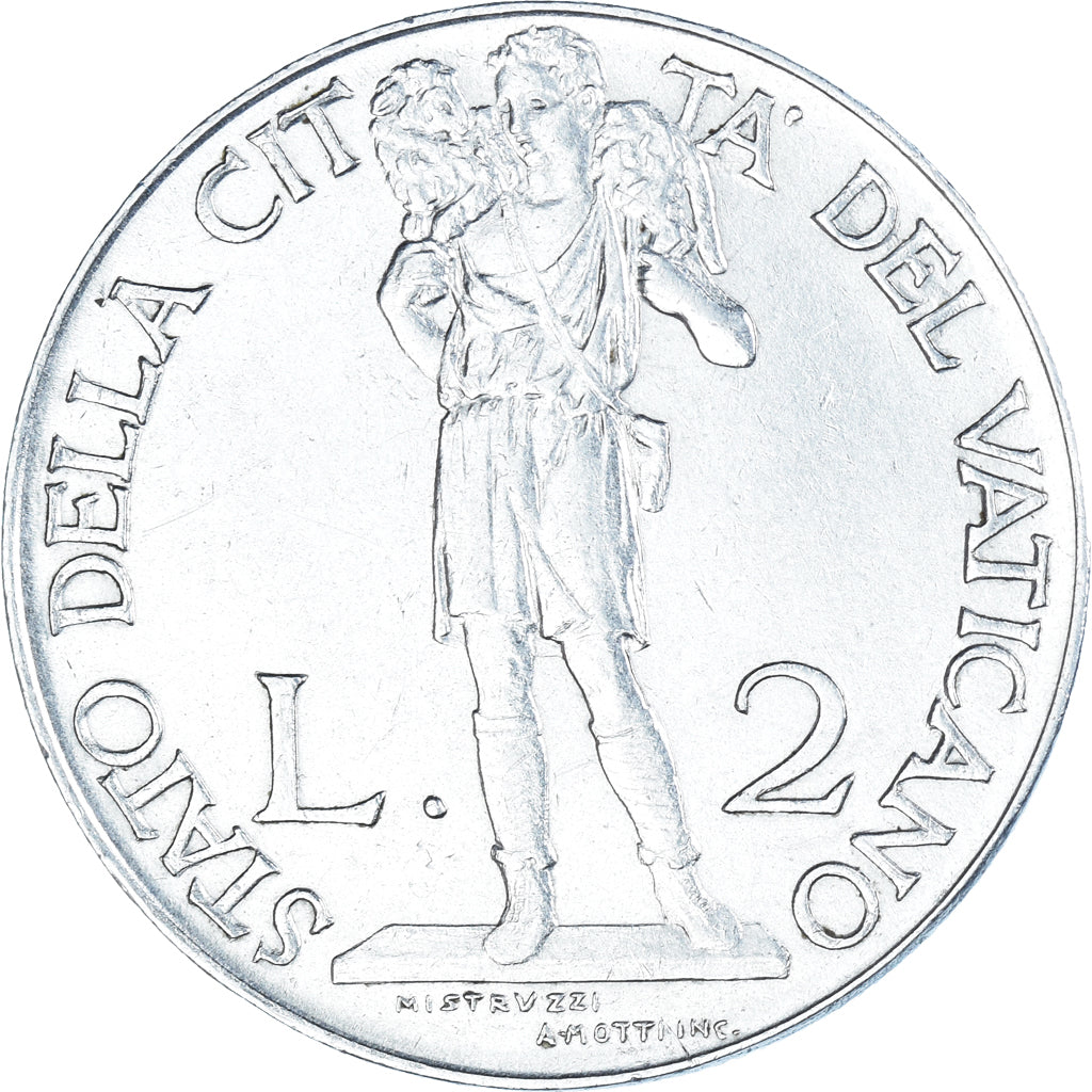 Coin, VATICAN CITY, Pius XII, 2 Lire, 1940, Roma, AU(55-58), Stainless Steel